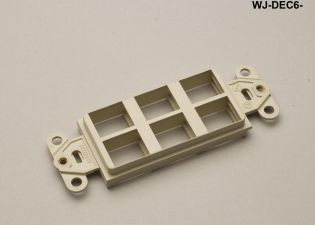 Liberty Cable WJ-DEC6-WH Keystone Decorator Style 6-port faceplate insert