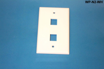 Liberty Cable WP-N2-WH Keystone single gang 2-port smooth faceplate