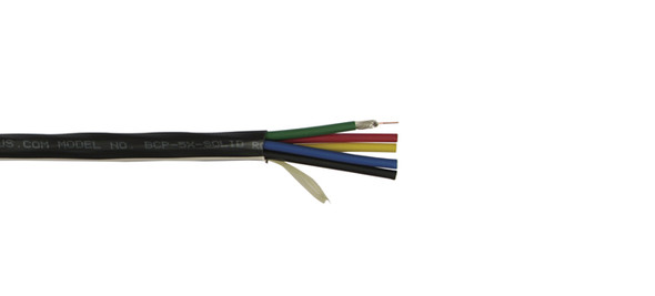 Kramer BCP-5X-SOLID-250 5 Coax 25 AWG Solid Core Plenum Bulk Cable - 250 FT