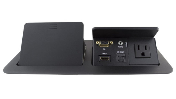Kramer TBUS-202XL(B) Dual Pop-Up Table Mount Multi-Connection Unit (Black Anodized Aluminum Top)