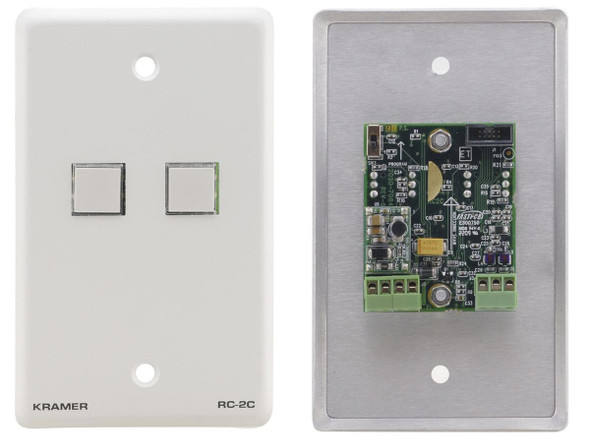 Kramer RC-2C(G) 2 Button RS-232 & IR Controller - Gray Wall Plate