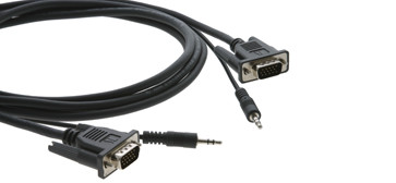 Kramer C-MGMA/MGMA-25 15-Pin (M) to 15-Pin (M) + 3.5mm Micro VGA Cable - 25 FT