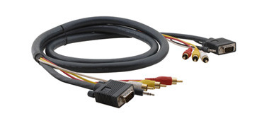 Kramer C-MH1/MH1-15 Hydraª 15-Pin HD, 3.5mm & 3 RCA (M-M), Molded Cable - 15 FT