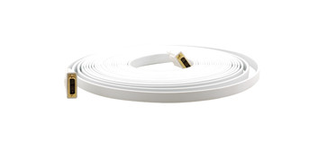 Kramer C-DM/DM/FLAT(W)-15 DVI-D (M) to DVI-D (M) Flat White Single Link Cable - 15 FT