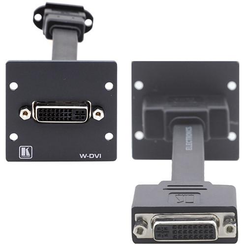 Kramer W-DVI(G) Dual-Slot Wall Plate Insert with Female DVI-I (Gray)