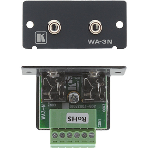 Kramer WA-3N(B) Dual 3.5mm Stereo Audio Wall Plate Insert (Black)