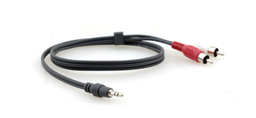 Kramer C-A35M/2RAM-50 3.5mm (M) to 2 RCA (M) Breakout Cable - 50 FT