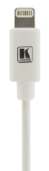 Kramer C-UA/LTN/WH-3 Lightning to USB Charging and Sync Cable White 3'