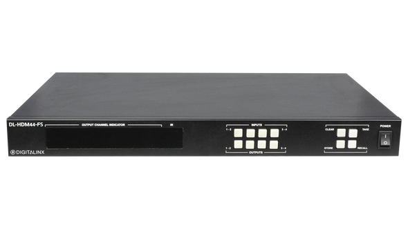 4x4 HDMI matrix with seamless switching and scaling per output up to 4K