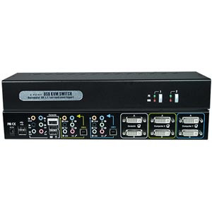 NTI keemux-u2da-2 Dual Monitor DVI USB KVM Switch with Surround Sound