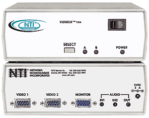 NTI se-15v-2-2c1u-a VGA Video Switch with Audio: 2 Computers Between 1 Monitor