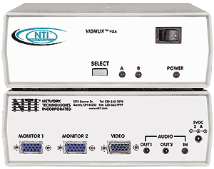 NTI se-15v-2-2u1c-a VGA Video Switch with Audio: 1 Computer Between 2 Monitors