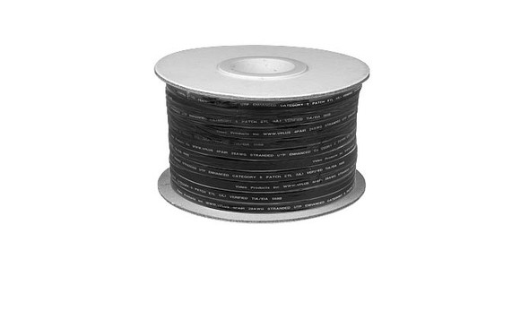 NTI cat6-sf-bulk-black CAT6 Super Flat Stranded Unshielded Bulk Cable, Black, 250 feet