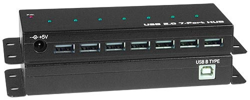 NTI usb2-hub-ind-7 7-Port Industrial USB 2.0 Hub, Self/Bus-Powered