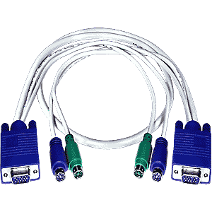 NTI VKMEXT-35-MM VGA + PS/2 Cable, Male to Male, 35 feet
