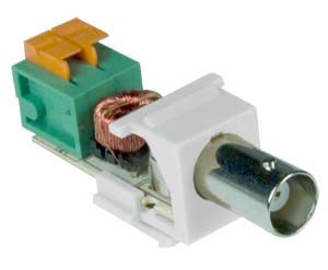 NTI balun-ky6bnc-white Composite BNC via CAT5 Keystone Insert, White
