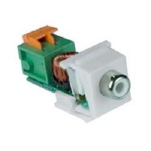 NTI balun-ky5rca-r-white Composite RCA via CAT5 Keystone Insert, Red