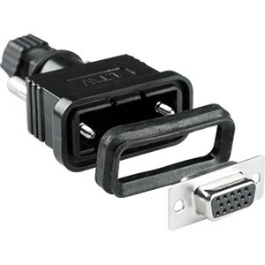 NTI 15hdf-wtp-sldrhd Waterproof High Density D-Sub HD15 Female Backshell Kit