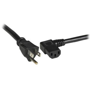 NTI pwr-crd18-sla-515pc13-10 NEMA 5-15P Straight to IEC 320 C13 Left Angled Power Cord, 18 AWG, 10 feet
