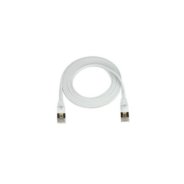 NTI cat7-sf-14-white CAT7 Super Flat Stranded Shielded Cable, White, 14 feet