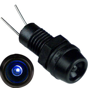 NTI led-wtp-6in-blue Waterproof M8 Panel Mount LED Connector with 6 " Leads, Blue