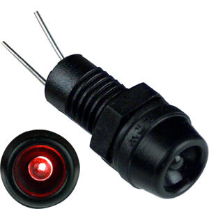 NTI led-wtp-6in-red Waterproof M8 Panel Mount LED Connector with 6 " Leads, Red