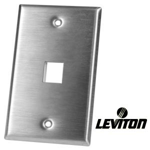 NTI plt-m-1-l 1-Port Leviton Stainless Steel Keystone Wallplate