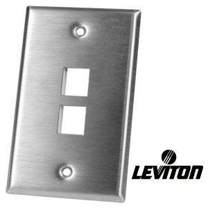 NTI plt-m-2-l 2-Port Leviton Stainless Steel Keystone Wallplate