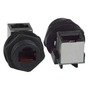 NTI rj45-5ewtp-cs-jck-ua CAT5e Waterproof RJ45 Up Angle Coupler, Case Side