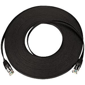 NTI cat6-sf-25-black CAT6 Super Flat Stranded Unshielded Cable, Black, 25 feet