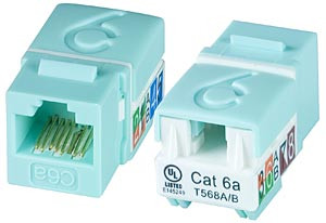 NTI jck-6a-vm-green CAT6a Mini Vertical Keystone Jack, Green