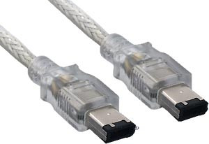 NTI 1394-6p6p-15-5t 1394a FireWire 6 Pin Cable, Male to Male, Transparent, 15 feet
