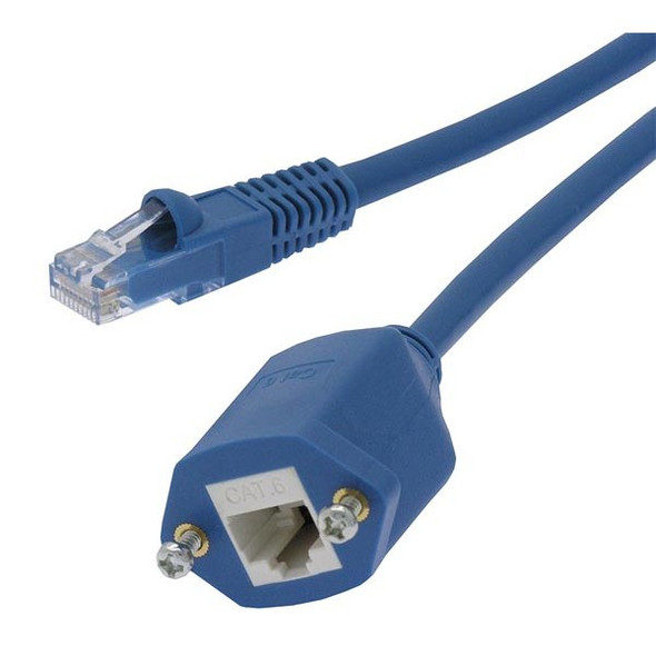 NTI cat6-pm-1-blue CAT6 Panel Mount Extension Cable, 1 foot