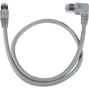 NTI cat6-las-9-gray-shld CAT6 Left Angle to Straight Shielded Cable, Gray, 9 feet