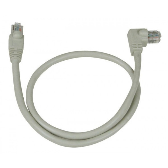 NTI cat6-rasv2-9-gray CAT6 Right Angle to Straight Patch Cords, 60C, 9 ft