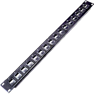 NTI pnl-ptch-ky-16 16-Port Modular Insert Patch Panel, 1RU