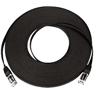 NTI cat7-sf-3-black CAT7 Super Flat Stranded Shielded Cable, Black, 3 feet