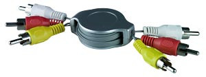 NTI rrcvext-r-4-9-mm Composite Video + Stereo Audio Retractable Cable, 4.9 feet