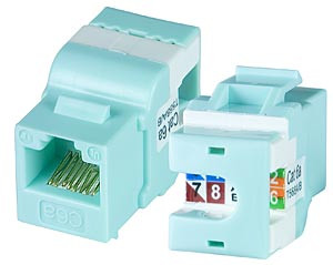 NTI jck-6a-hm-green CAT6a Mini Horizontal Keystone Jack, Green