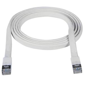 NTI cat6-flt-5-white-shld CAT6 Flat Shielded Patch Cords, Standard Boot, White, 5 ft