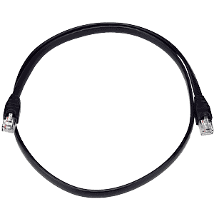 NTI cat5e-flt-10-black CAT5e Flat Stranded Unshielded Cable, Black, 10 feet