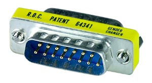 NTI db15-sl-mm DB15 Mini Gender Changer, Male to Male