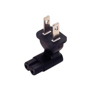 NTI pwr-115pc7-d NEMA 1-15P Male to IEC 320 C7 Female Power Plug Adapter, Down Angled