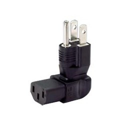 NTI pwr-515pc13-d NEMA 5-15P Male to IEC 320 C5 Female Power Plug Adapter, Down Angled