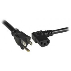 NTI pwr-crd18-sla-515pc13-3 NEMA 5-15P Straight to IEC 320 C13 Left Angled Power Cord, 18 AWG, 3 feet