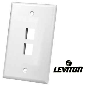 NTI plt-2-white-l 2-Port Leviton Keystone Wallplate