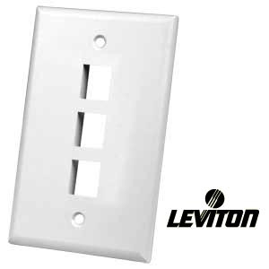 NTI plt-3-white-l 3-Port Leviton Keystone Wallplate