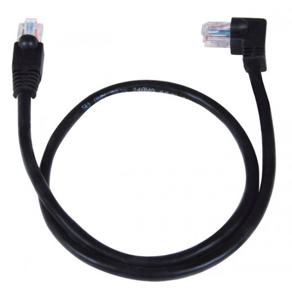 NTI cat5e-lasv2-2-black CAT5e Left Angle to Straight Patch Cords, 60?C, 2ft, Black