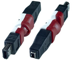 NTI 1394-4pf6pm-f 1394 FireWire 4 Pin Female to 6 Pin Male Flexible Gender Changer
