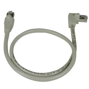 NTI cat6-rasv2-2-gray-shld CAT6 Right Angle to Straight Shielded Patch Cords, 60?C, 2 ft